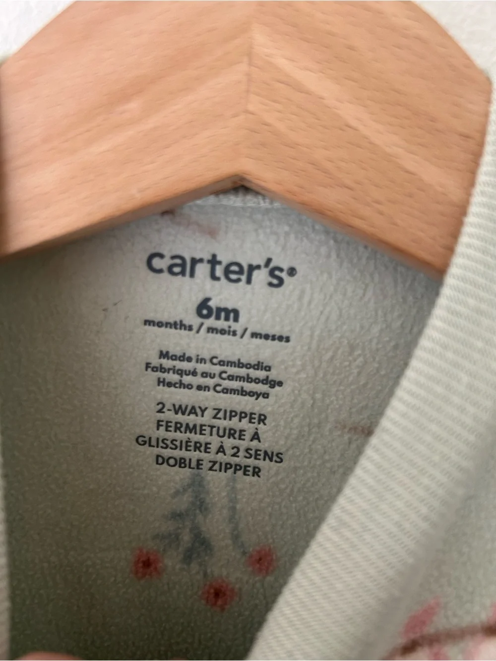 Carter’s 6 Months Mint Woodland Footed Sleeper 2-Way Zipper
